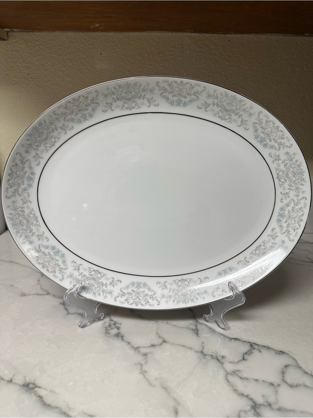 Vintage Mikasa Fine China pattern oval porcelain serving platter.